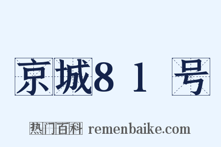 京城81号是什么意思的图片